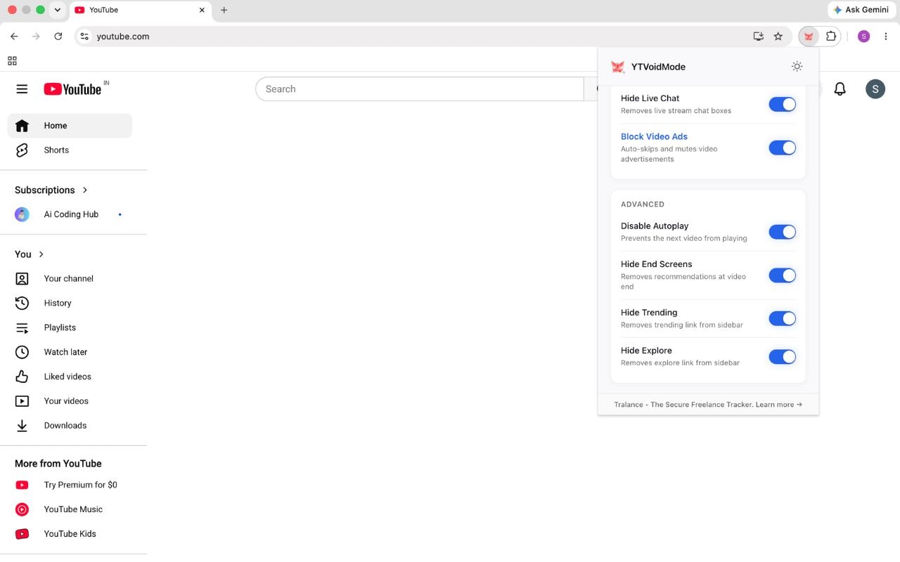 YouTube Cleanup